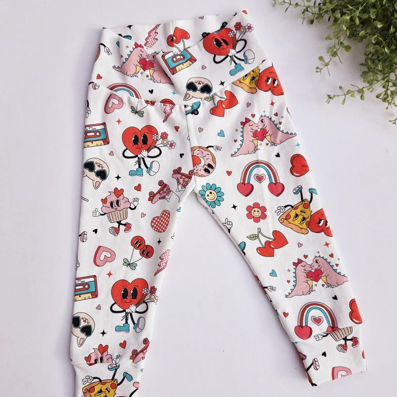 Babyhug Cotton Knit Full Length Leggings with Heart Print - Pink main image 1