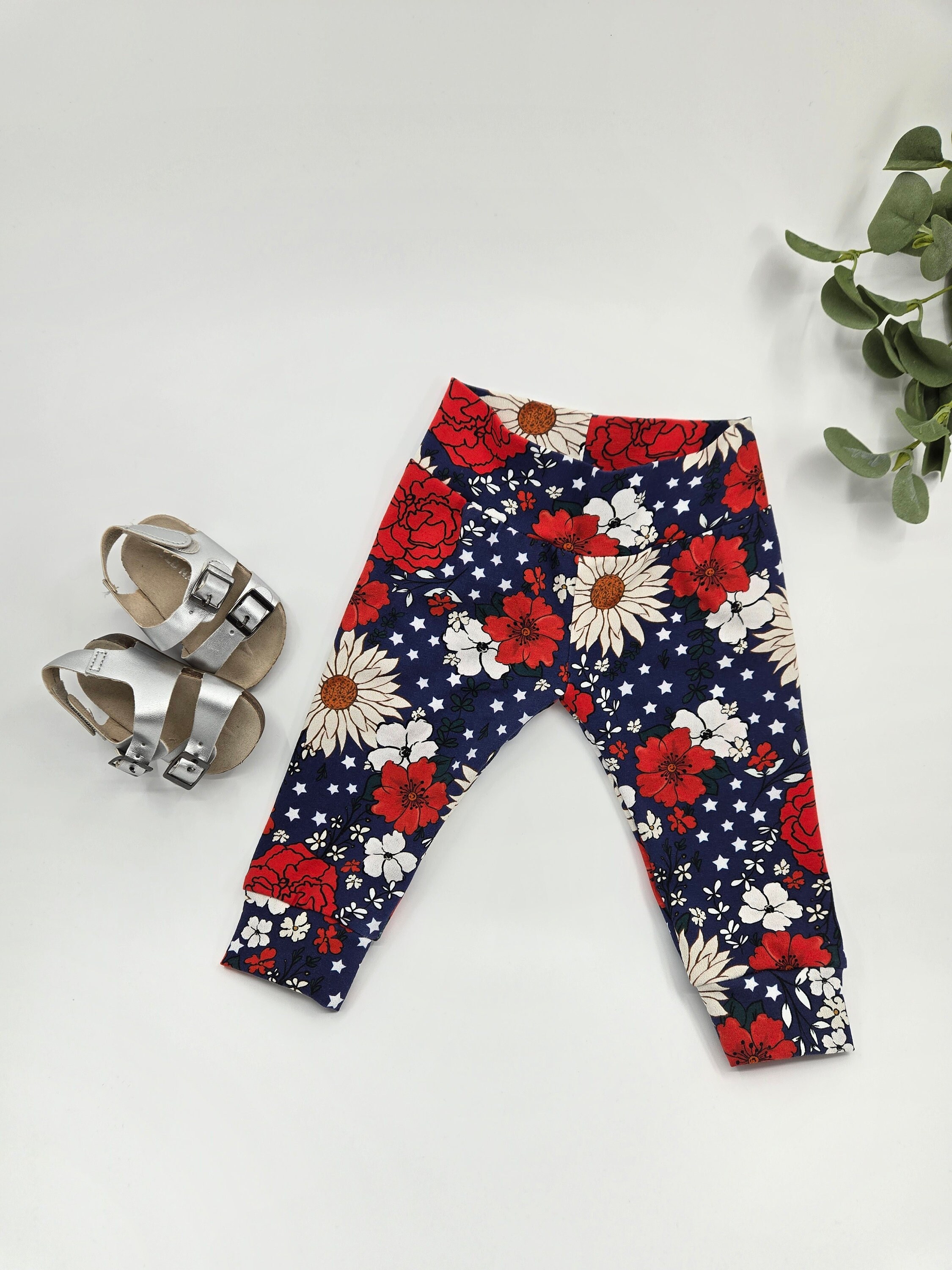 Patriotic Floral Leggings,Leggings,boy Leggings,girl leggings,baby pants,baby leggings,Toddler,toddler leggings,patriotic,4th of July