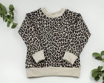 Leopard crewneck, Toddler sweatshirt, baby sweatshirt, Sweatshirt, ruffle sweatshirt, leopard, leopard ruffle sweatshirt,kids, crewneck