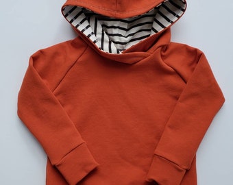 Clay hoodie,hoodie,sweatshirt,crossover hoodie,toddler hoodie,baby hoodie,kid hoodie,orange hoodie,fall hoodie,pumpkin,rust hoodie,clay