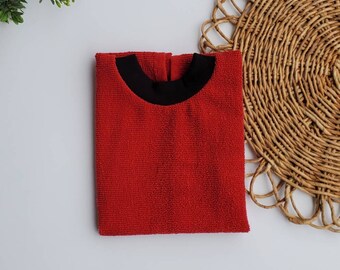 Red Towel Bib,pullover bib,Full Coverage Bib,Baby Bib,Toddler Bib,Bib, Towel Bib, towel bib,red bib