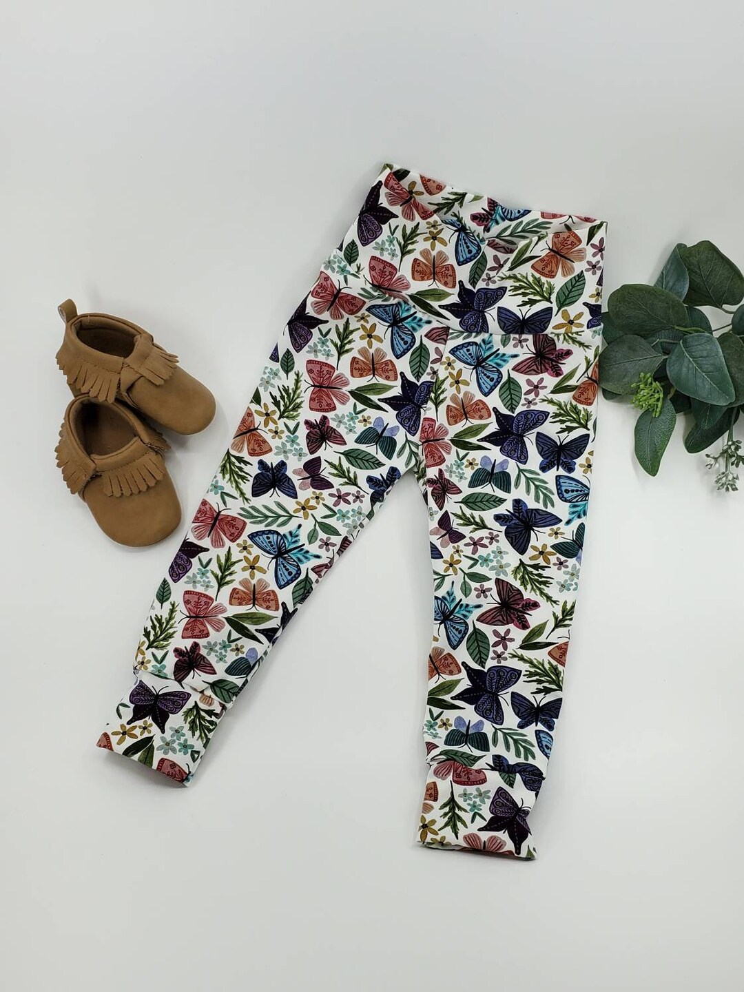 Babyhug Cotton Lycra Full Length Leggings with Polka Dots & Butterfly Print Pack of 3 - Multicolor