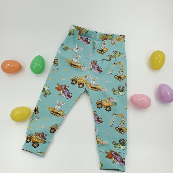 Construction Easter Leggings, Easter leggings,boy leggings,baby leggings, toddler leggings, baby pants, pants, kids, boy Easter,construction