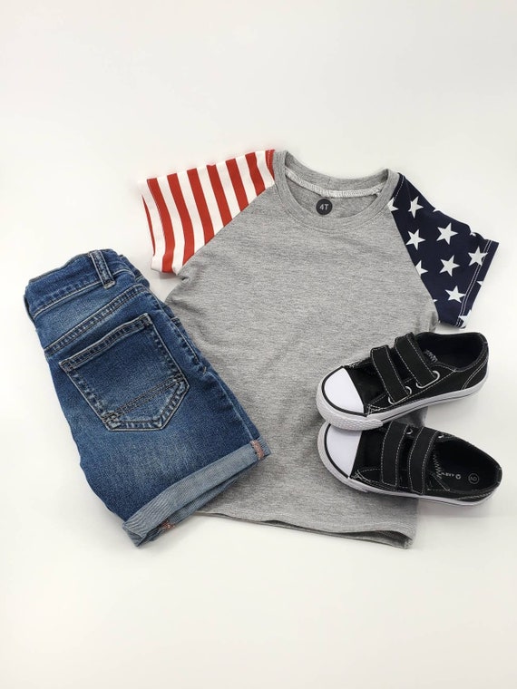 Patriotic T-shirt, patriotic, 4th of July, stars and stripes, red, white, blue, gray, t-shirt, tee, patriotic tee, kids patriotic shirt, tee
