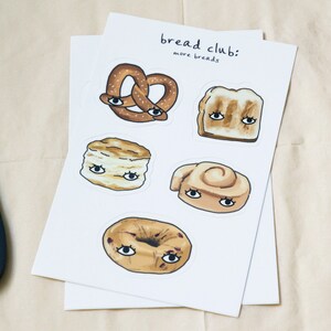 Bread Club Sticker Sheet: More Breads - Goldenbeets 4&quot;x6&quot; Vinyl Waterproof French Bakery Food Sticker Set