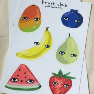 Fruit Club Sticker Sheet Goldenbeets 4x6 Vinyl Waterproof Sticker Set Fresh Food Vegan Vegetarian image 3