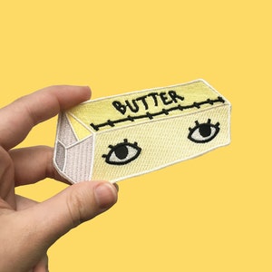 Stick of Butter with Eyes 4 Iron On Patch Goldenbeets Butter Margarine Baking Cooking Ingredients Patch image 3