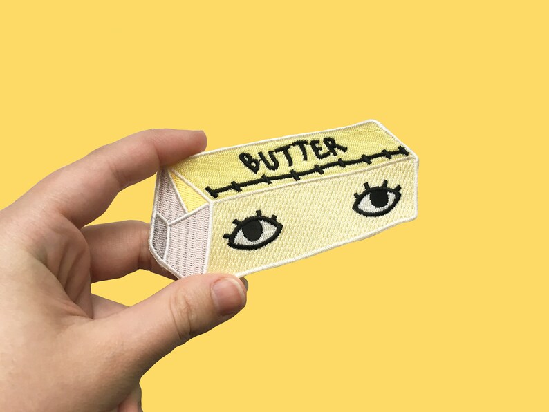 Stick of Butter with Eyes 4 Iron On Patch Goldenbeets Butter Margarine Baking Cooking Ingredients Patch image 3