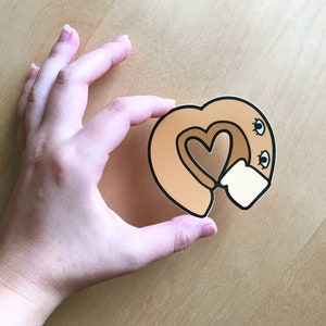 Loaf of Bread Heart with Eyes Sticker Waterproof 3x2.75 Vinyl Food Valentine Love Bakery Decal Sticker image 4