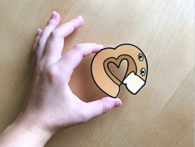 Loaf of Bread Heart with Eyes Sticker Waterproof 3x2.75 Vinyl Food Valentine Love Bakery Decal Sticker image 4