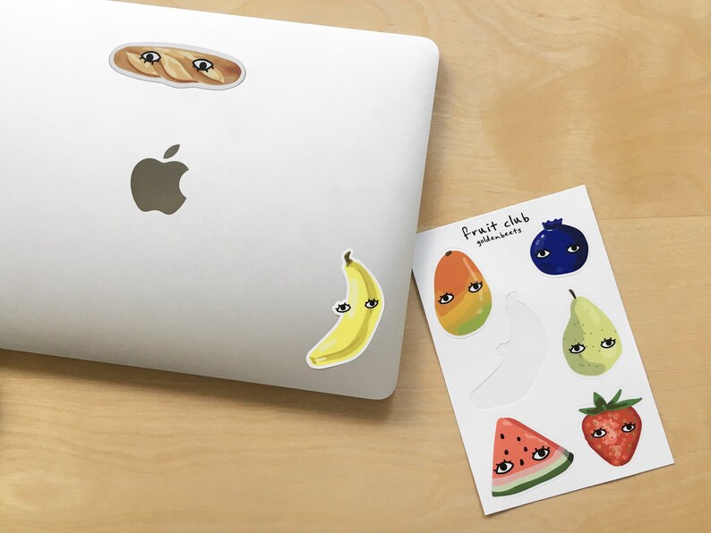 Fruit Club Sticker Sheet Goldenbeets 4x6 Vinyl Waterproof Sticker Set Fresh Food Vegan Vegetarian image 4