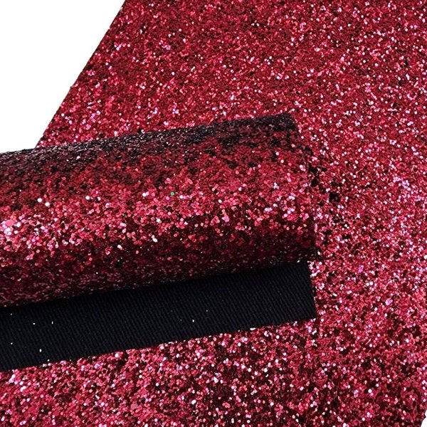 Chunky Glitter Sheets . Bold Burgundy . Solid Glitter Canvas Sheet