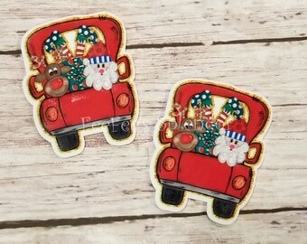 Hair Bow Crafts Embellishments 2 x Large Christmas Santa Sleigh Planar Resin Hair Bow Crafts Embellishments 2 x Large Christmas Santa Sleigh Planar Resin