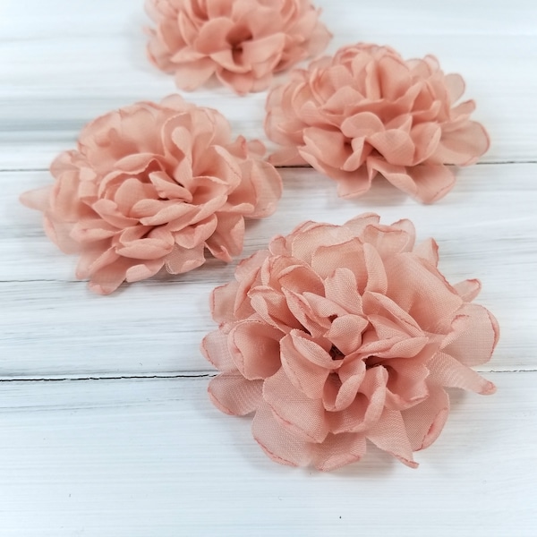 Peach Fabric Flowers Etsy