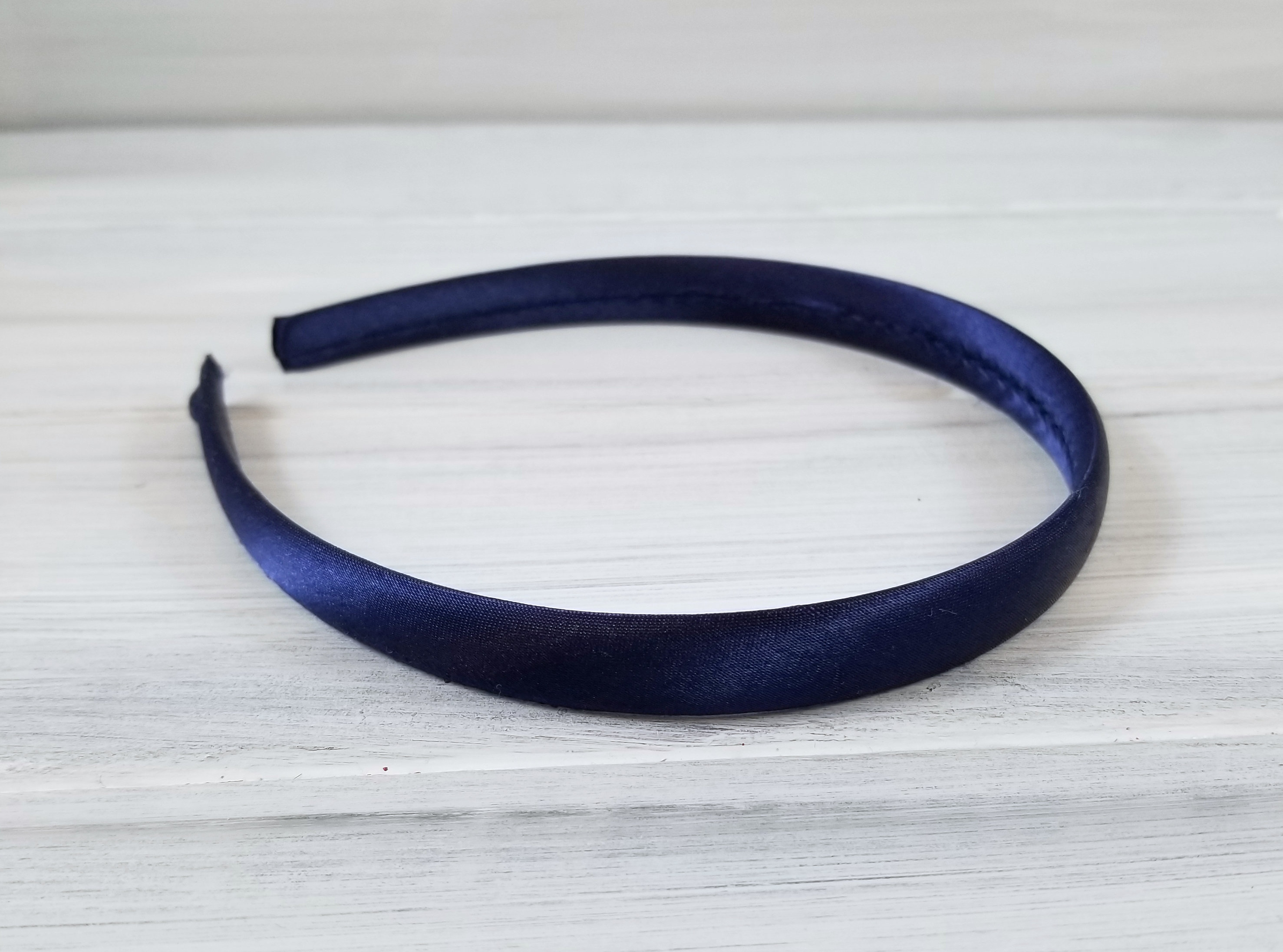 Thick Satin Headbands Navy Blue 15 mm Etsy