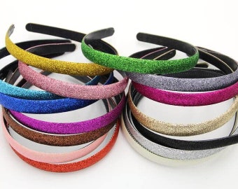 Set of 10 - Glitter headband - Grab Bag - Thick DIY headband - Hard Headband - DIY Headband supplies