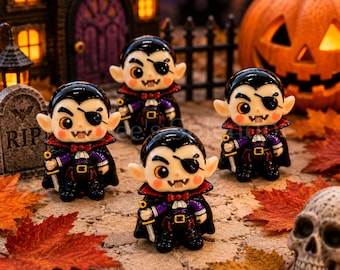 5 piezas de cabujones planos de resina con forma de vampiro - Cabujones 3D de Halloween para centros de lazos y llaveros DIY