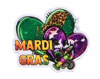 5 PCS Heart of Mardi Gras Planar Resin Flatbacks for Badge Reels, Jewelry Making