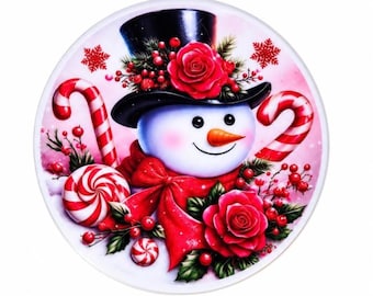 5 PCS Christmas Snowman Planar Resin Flatbacks for Badge Reels, Gift Giving
