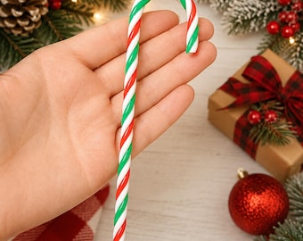 5 PCS  Christmas Candy Canes, 6" Peppermint Embelllishments for Crafts, Holiday Decorating
