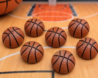 5 PCS Basketball Resin Flatbacks, 3D Sports Cabochons for Jewelry, DIY Magnets