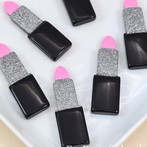 6pcs Lipstick Cabochons | Glam Beauty Flatbacks | DIY Makeup Craft Embellishments