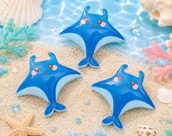 5 PCS Manta Ray Resin Flatbacks, Ocean Cabochons for Hair Accessories, DIY Jewelry