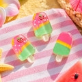 5 PCS Popsicle Resin Flatbacks - 3D Summer Treat Cabochons for Slime Charms, DIY Jewelry