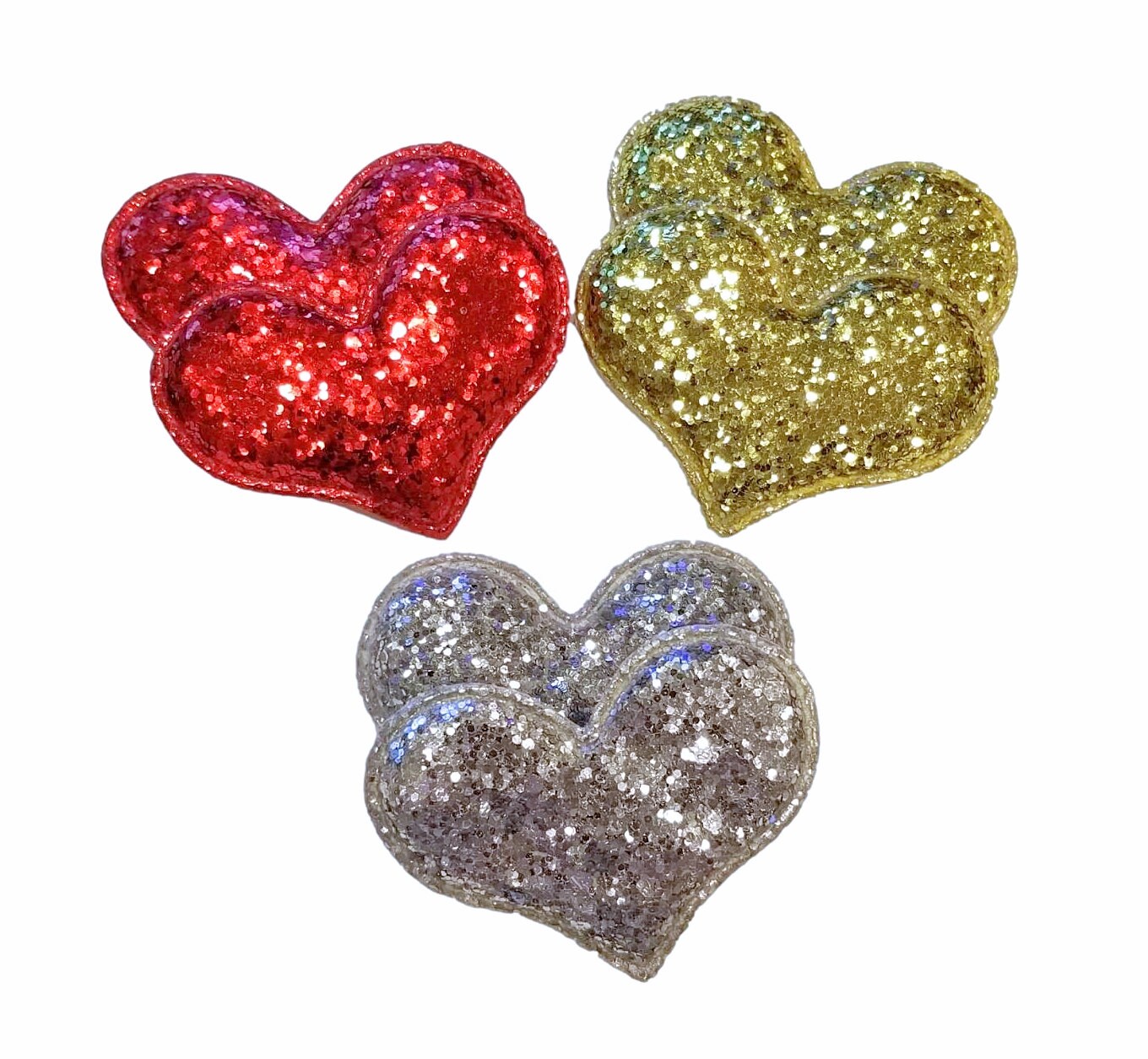 Valentines Day Photo Booth Props 3 GLITTER FOAM Hearts on a 