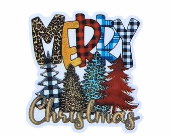 5 unidades de adhesivos planos de resina con la inscripción "Feliz Navidad" para carretes de insignias y tarjetas.