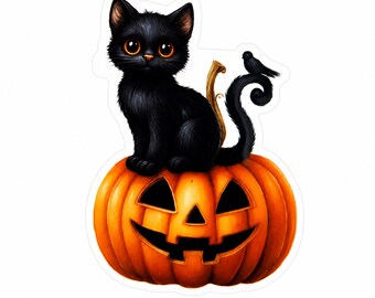 5 piezas de resina plana con forma de calabaza y gato negro para centros de lazos y elaboración de tarjetas.
