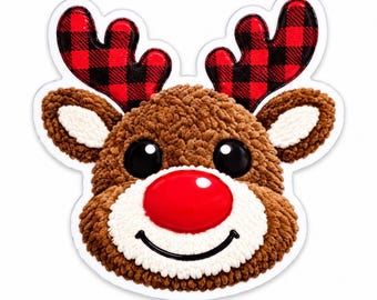 5 PCS  Red Nose Reindeer Planar Resin Flatbacks for Badge Reels, Card Making