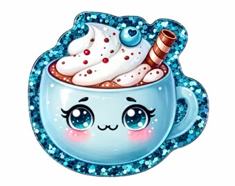 2 PCS Winter Cocoa Cutie Glitter Acrylic Flatbacks for Card Making, Bow Centers