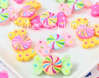 12 PCS Sweet Treats Resin Flatbacks, Candy Cabochons for Jewelry Charms, Fake Bake