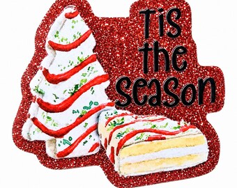 2 láminas acrílicas planas con purpurina "Tis The Season" para la elaboración de tarjetas y adornos navideños.