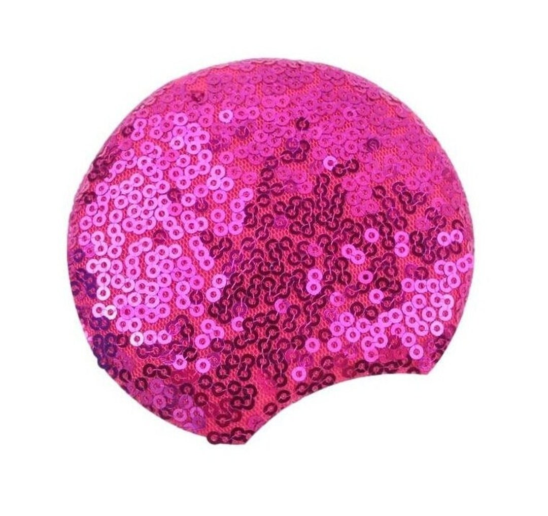 Padded Mouse Ears . Hot Pink Sequin . 3.3 In. Double Sided Etsy
