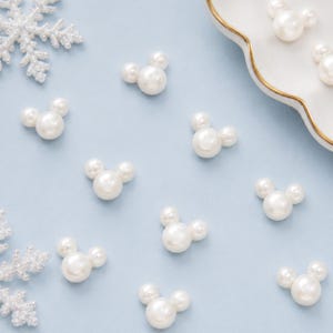 20 PCS Pearl Mouse Cabochon, Sparkling Flatbacks for Card Making, Hair Accessories