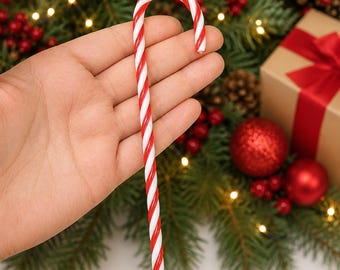 5 PCS  Christmas Candy Canes, 6" Peppermint Embelllishments for Crafts, Holiday Decorating