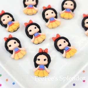 5pcs Princess Cabochons | Cute Fairy Tale Flatbacks | DIY Snow Charms | Kawaii Characters