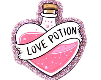 2 unidades de purpurina acrílica Love Potion para manualidades de joyería y tarjetas.