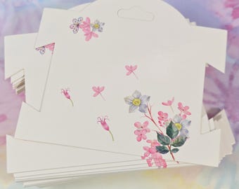 50 PCS Hair Bow Display Cards, 3" x 4" Floral Cardstock  for Hair Accessories and Bow Making