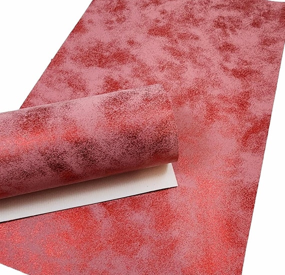 Faux Leather Sheets . Frosted Red Pearl . Metallic Faux Leather A4