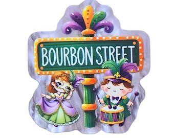 2 PCS Bourbon Street Glitter Acrylic Flatbacks for DIY Magnets, Keychains