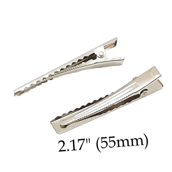 10pcs Small 20mm Alligator Hair Clips Single Prong Silver Teeth DIY Hair  Bow Supply Craft Blank Tiny Metal Rectangle Square Nose 2cm 