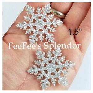 10pcs Glitter Snowflake Applique | Winter Frozen-Themed Embellishment for DIY Crafts