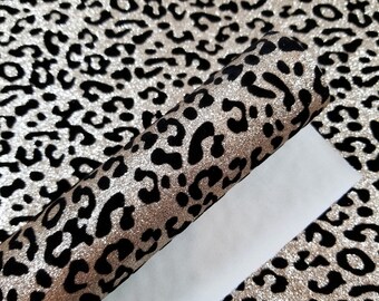 Animal Faux Leather | Leopard Cheetah | Velveteen Glitter Canvas Sheets