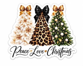 5 PCS Peace, Love, Christmas Planar Resin Flatbacks for Badge Reels, Card Making