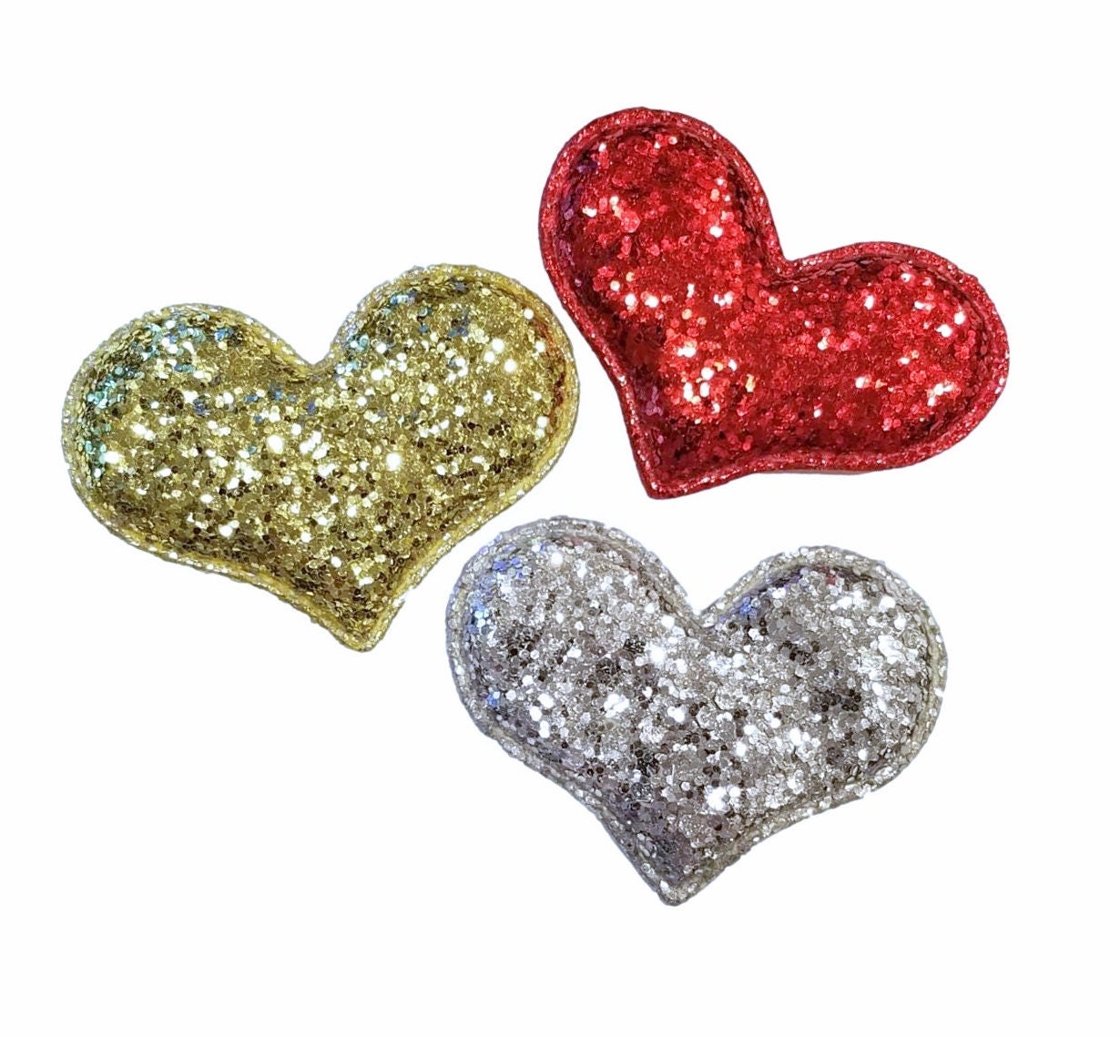 Valentines Day Photo Booth Props 3 GLITTER FOAM Hearts on a 