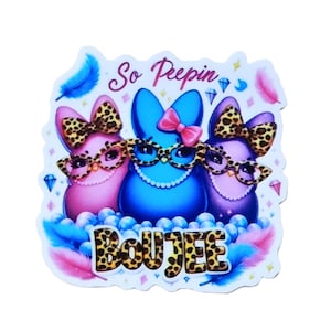 5 PCS "Boujee Bunny" Easter Planar Resin Flatbacks for Badge Reels, Phone Grips, DIY Keychains