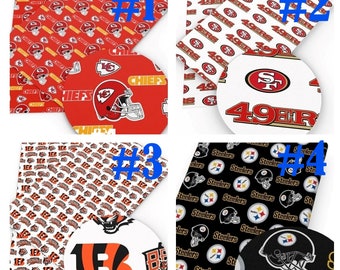 Faux Leather Sheets . Football Sports Team Fabric . Printed Synthetic Leather Sheets